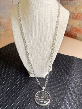 Homemade, New Silver-tone necklace with inspiration words
